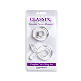 Pipedream Classix Couples Cock Ring Set Clear Ball and Cock Toys
